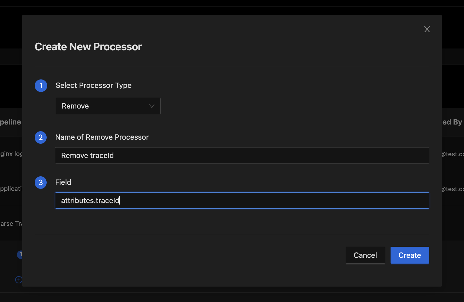 Remove Processor Dialog